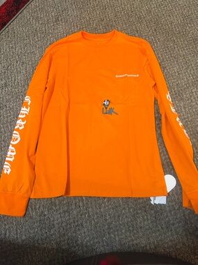 Men’s xl Chrome Hearts x Matty Boy Link & Build Long Sleeve Thermal in orange.